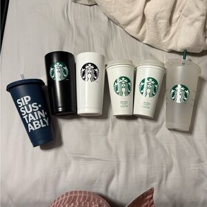 Starbucks Eco-Friendly Tumbler Collection - Black, White, Clear